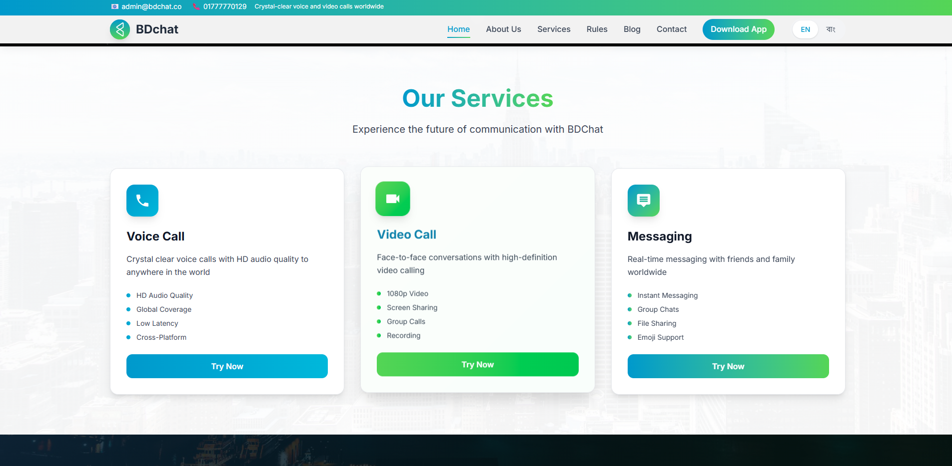 BDChat — Communication Platform portfolio screenshot 2 — Fredocloud Dubai UAE